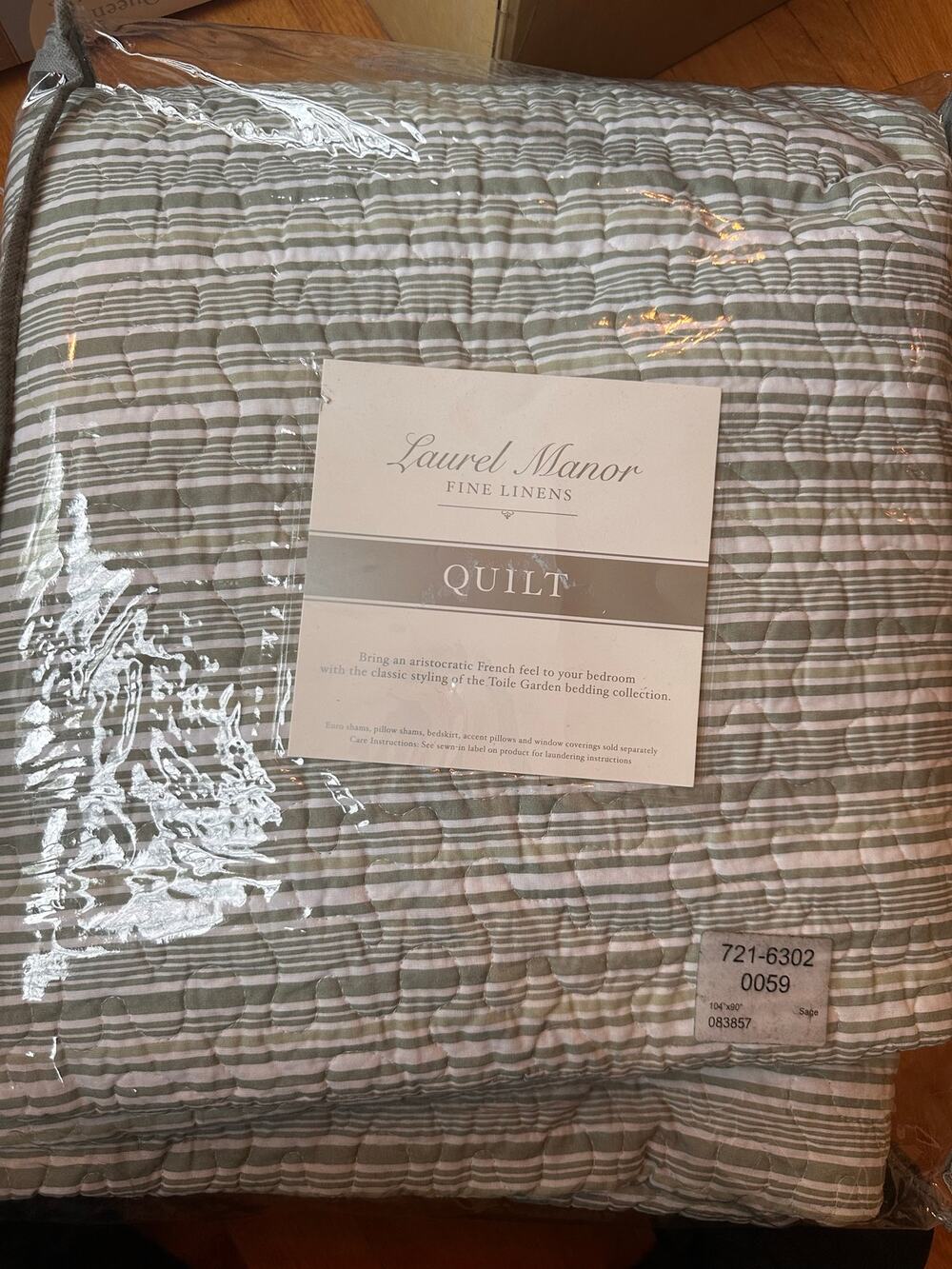 Laurel Manor Toile Garden Cotton Quilt King Size
